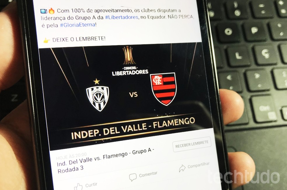 Independiente Del Valle x Flamengo será transmitido pelo Facebook Watch — Foto: Rodrigo Fernandes/TechTudo