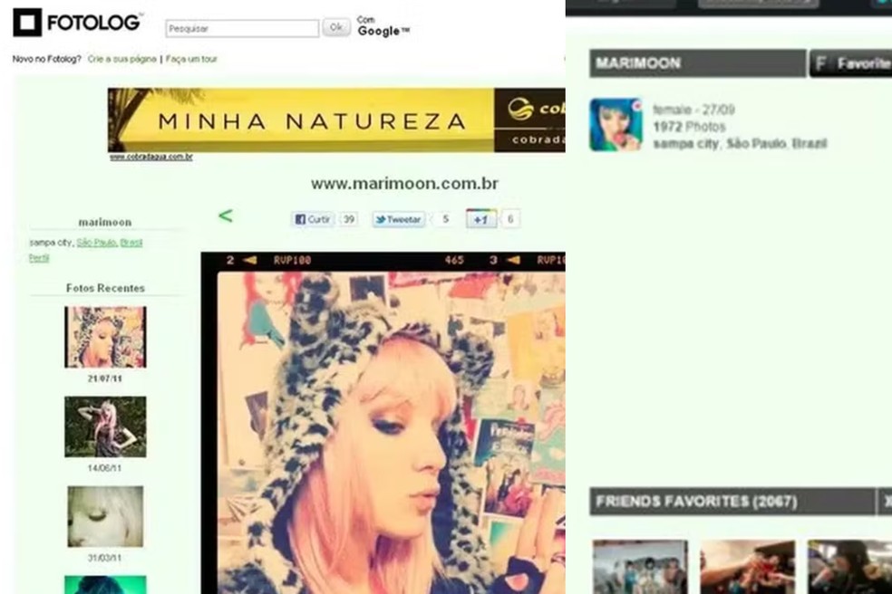 Fotolog era febre nos anos 2000; relembre — Foto: Reprodução: Fotolog/Marimoon