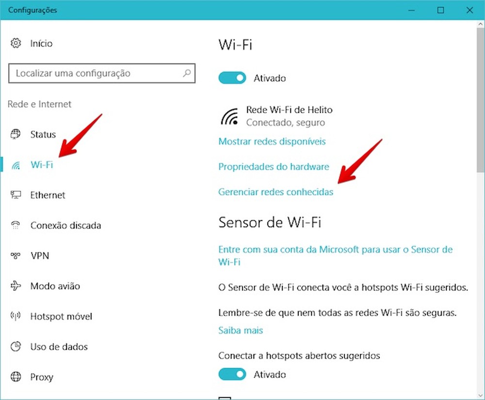 Como esquecer a rede Wi-Fi no Windows 10