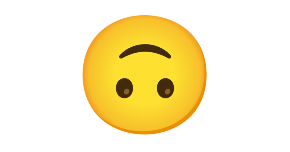Emoji de rosto invertido indic sarcasmo e desapontamento — Foto: Reprodução/TechTudo