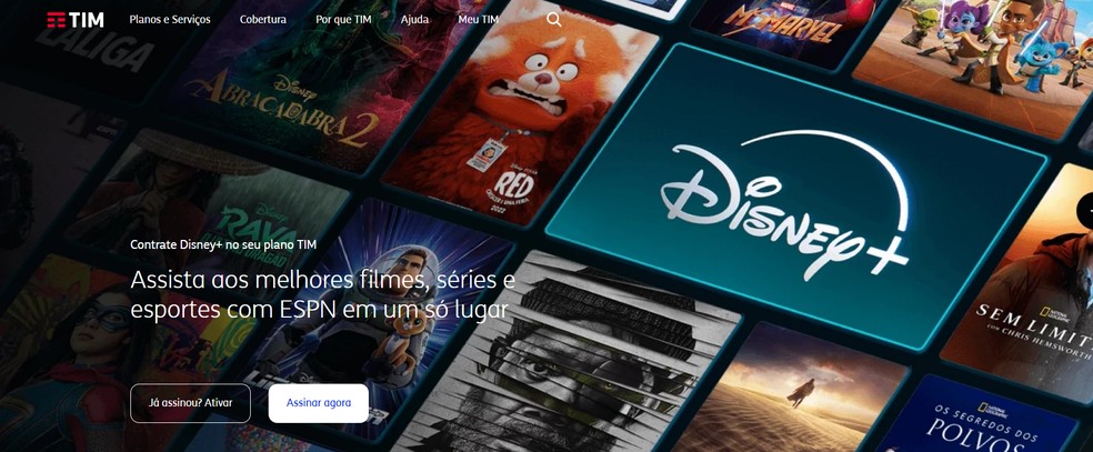 A TIM oferece planos Controle, Black e Black Família com disponibilidade para o Disney+ — Foto: Reprodução/Jonathan Firmino