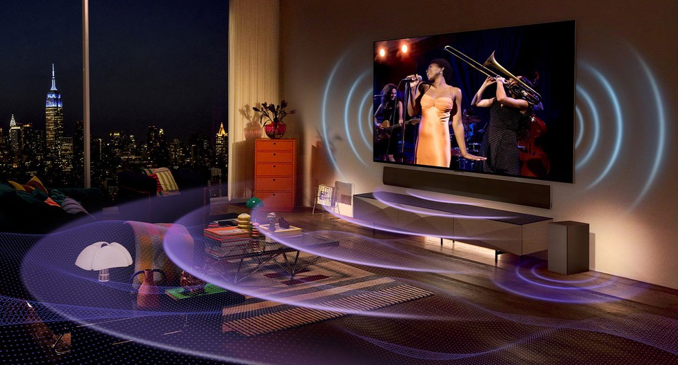 LG OLED C3 tem som espacial com tecnologia Dolby Atmos — Foto: Divulgação/LG