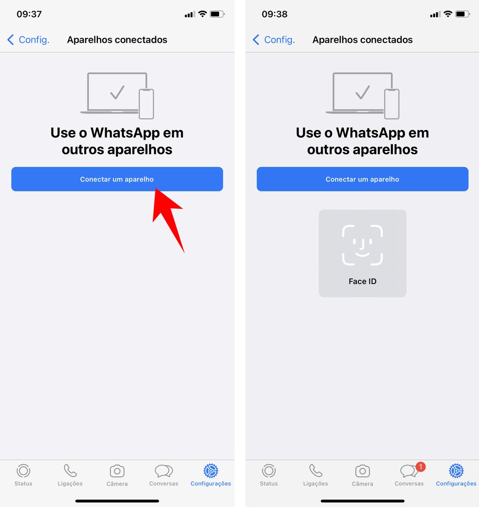 É preciso confirmar a biometria para acessar o WhatsApp Web — Foto: FReprodução/Rodrigo Fernandes