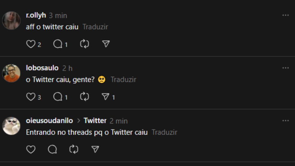 X (antigo twitter) fora do ar? Usuários apontam falhas da rede pelo Threads — Foto: Reprodução/Luã Souza