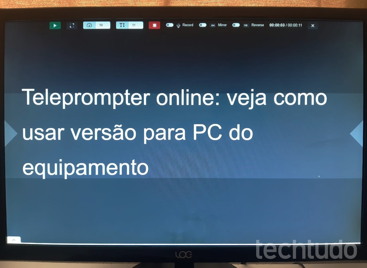 Teleprompter online veja como usar versão para PC do equipamento
