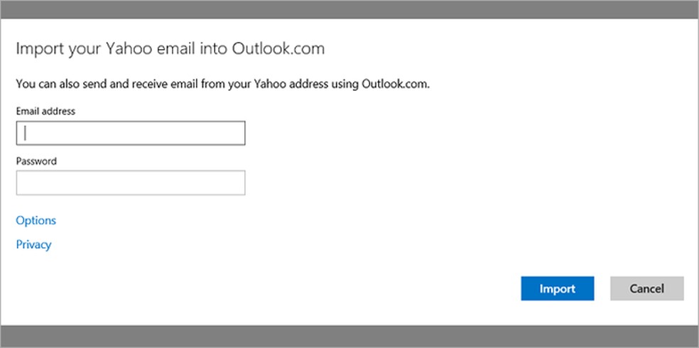 Usuários poderão importar e-mails do Yahoo no Outlook.com (foto: Reprodução/Microsoft) — Foto: TechTudo