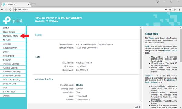 Como configurar um roteador da TP-Link como access point