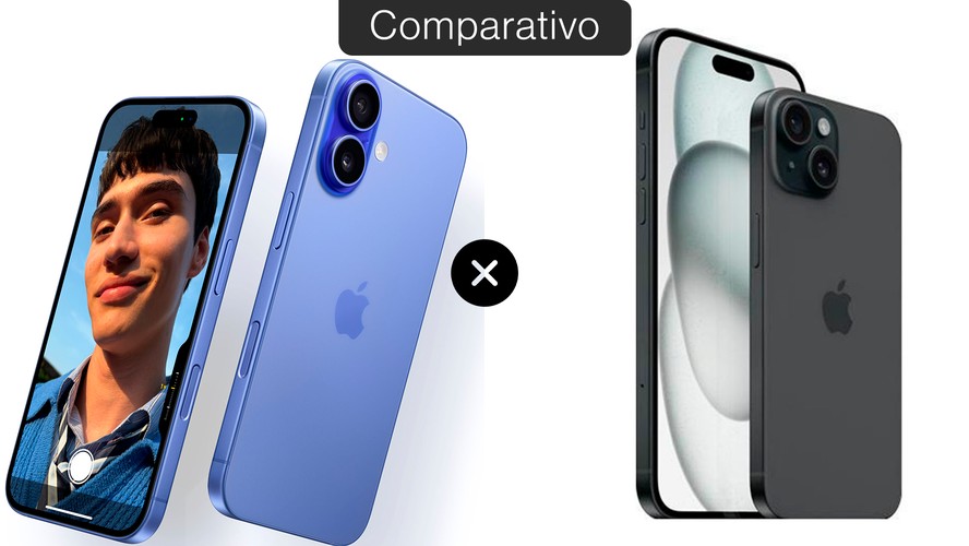 Capa de comparativo: iPhone 16 vs iPhone 15