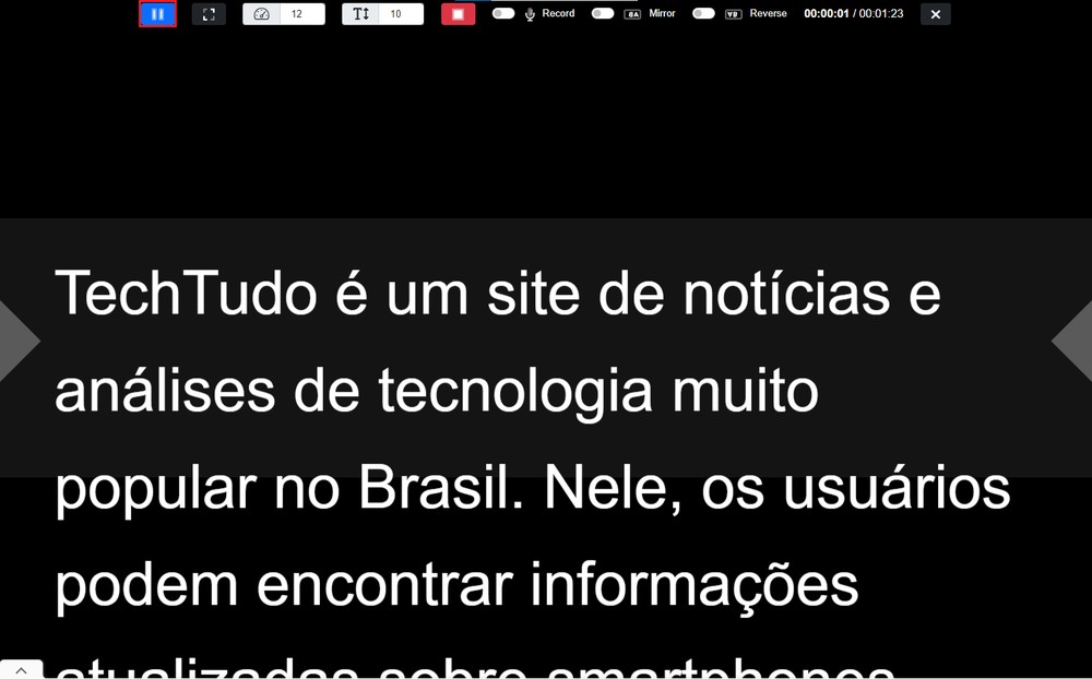 Teleprompter online veja como usar versão para PC do equipamento