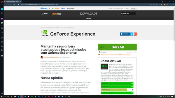Devo seguir as recomendações do GeForce Experience? - Placas de vídeo -  Clube do Hardware