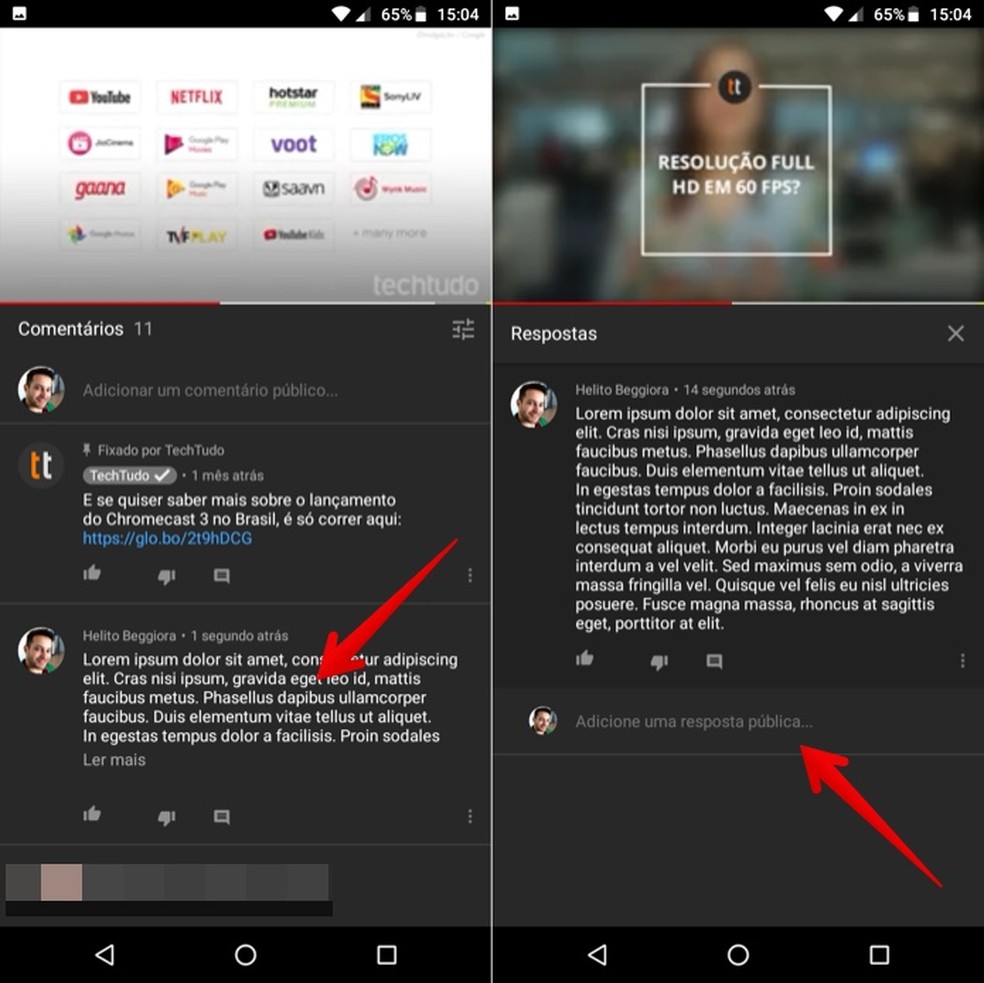 Como comentar em vídeos do YouTube pelo celular