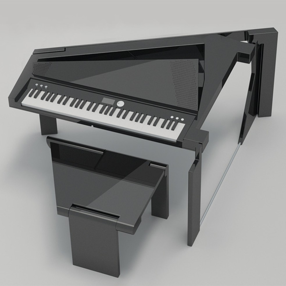Conceito para piano de cauda dobrável poderia ser a solução de transporte  deste enorme instrumento