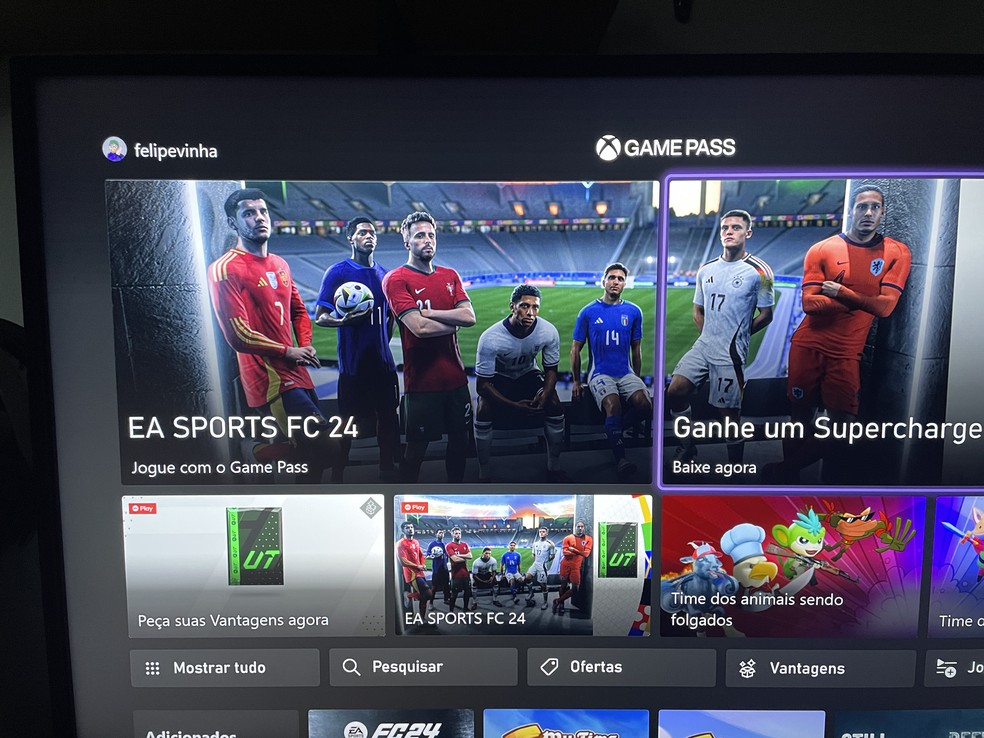 Pesquise ou abra o EA Sports FC 24 — Foto: Reprodução/Felipe Vinha