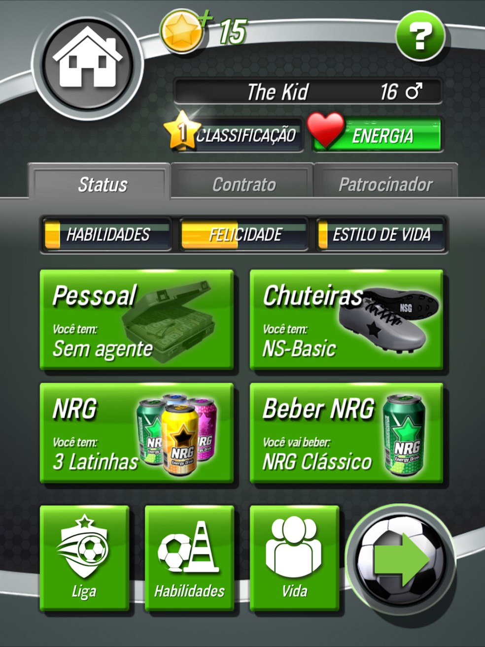 New Star Soccer oferece ao jogador a chance de se tornar o maior futebolista de todos os tempos — Foto: Reprodução/Google Play Store