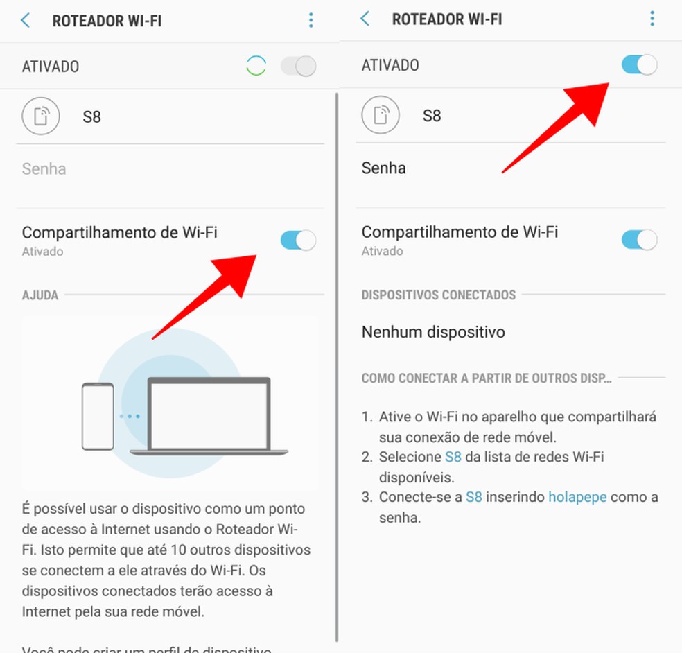 Como usar o celular Samsung como repetidor de internet