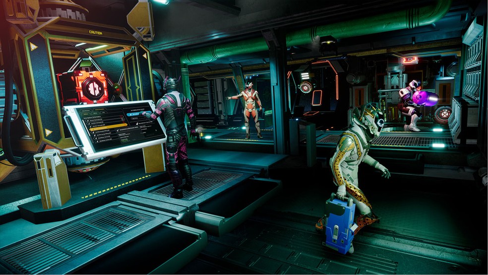 Em Void Crew até 4 jogadores podem se unir para administrar uma nave e levá-la para combates contra os misteriosos Hollows — Foto: Reprodução/Steam