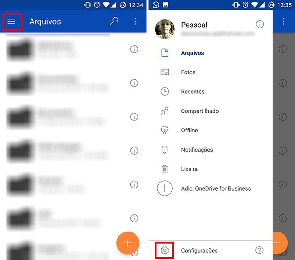 Como configurar o backup de fotos do OneDrive para Android