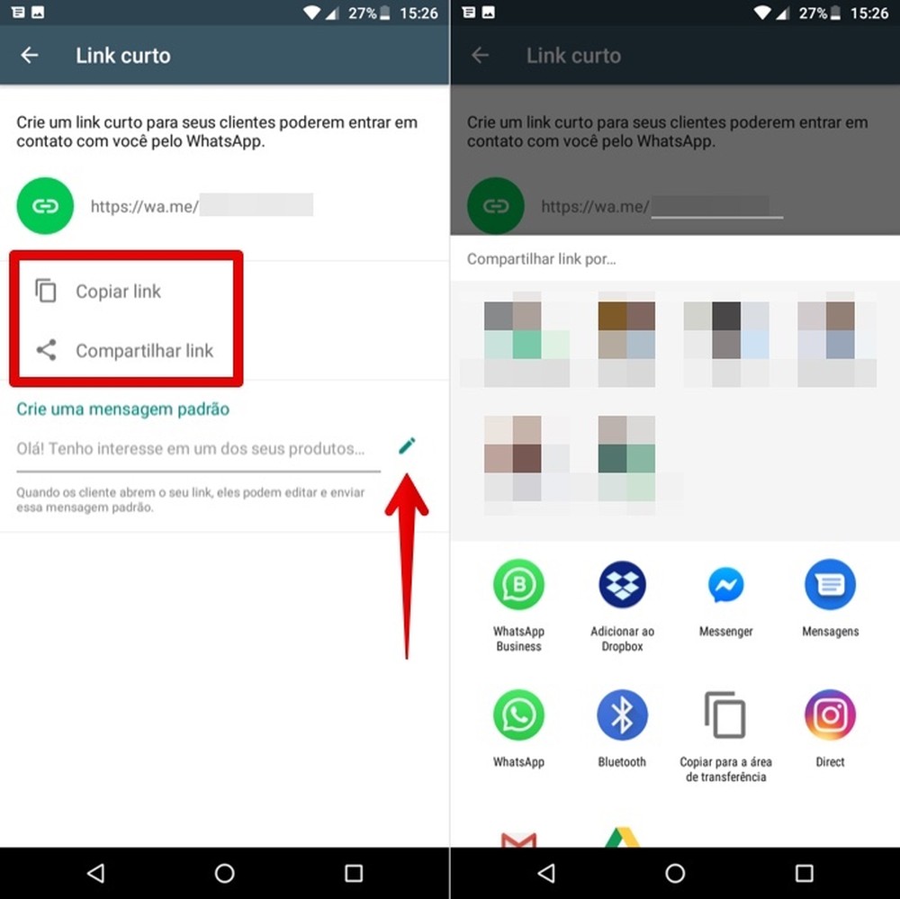 Link Curto Whatsapp Business