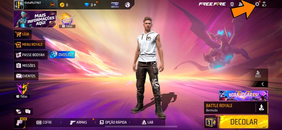 Veja como ajustar sensibilidade no Free Fire — Foto: Reprodução/Felipe Vinha