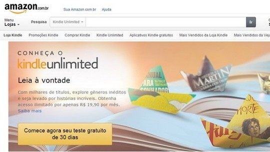 Kindle Unlimited chega ao Brasil com 30 dias grátis; veja preço e acervo