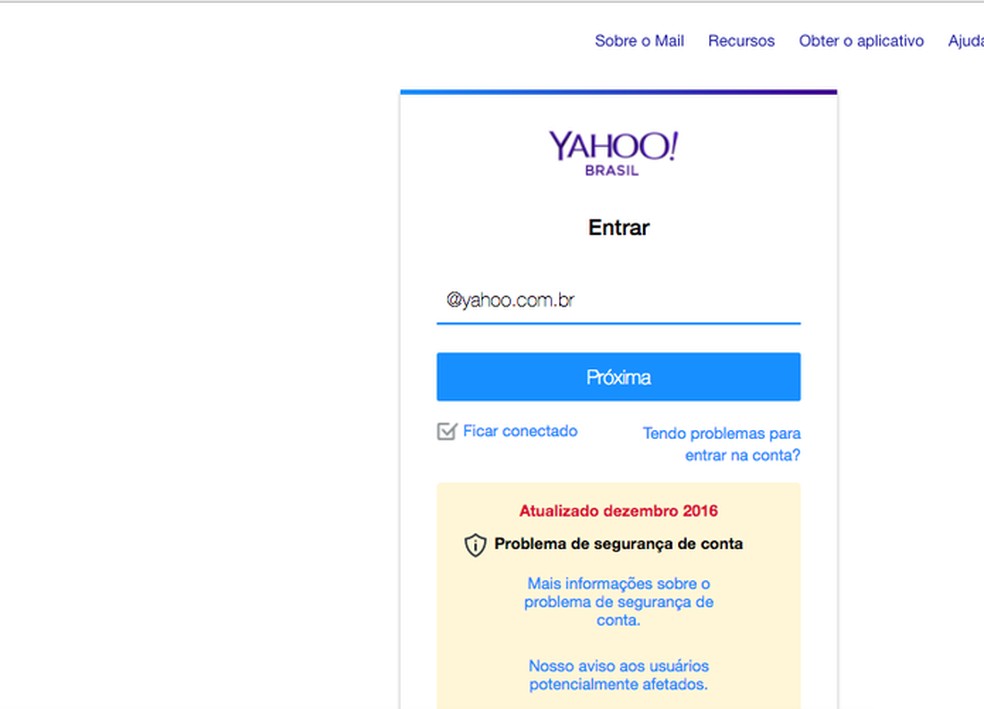 Ajuda para Conta do Yahoo