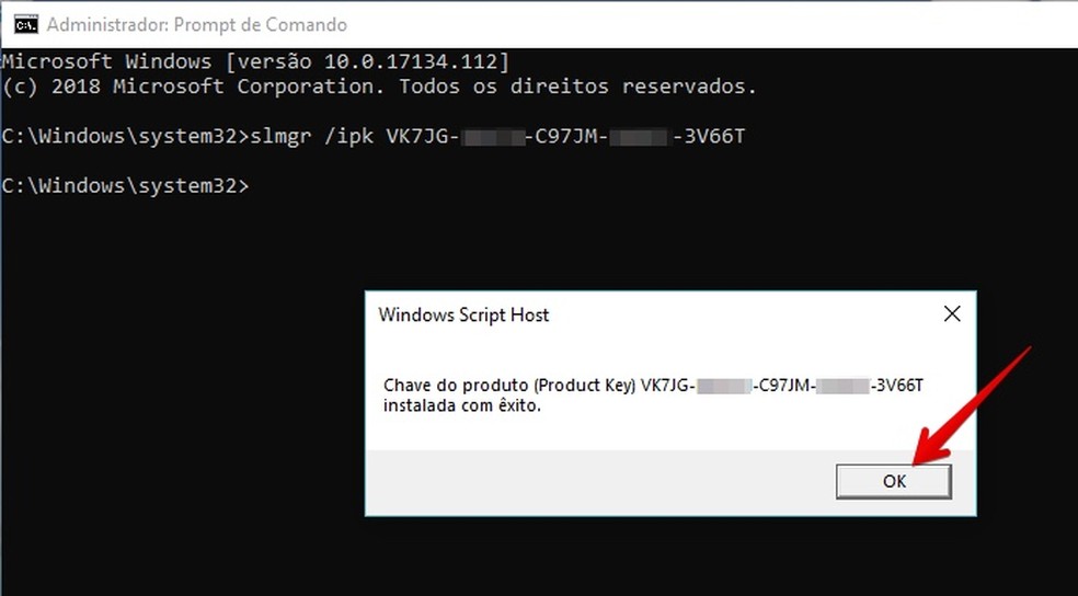 Instale a licença do Windows em outro PC — Foto: Reprodução/Helito Bijora