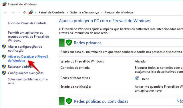 Como Desativar O Firewall