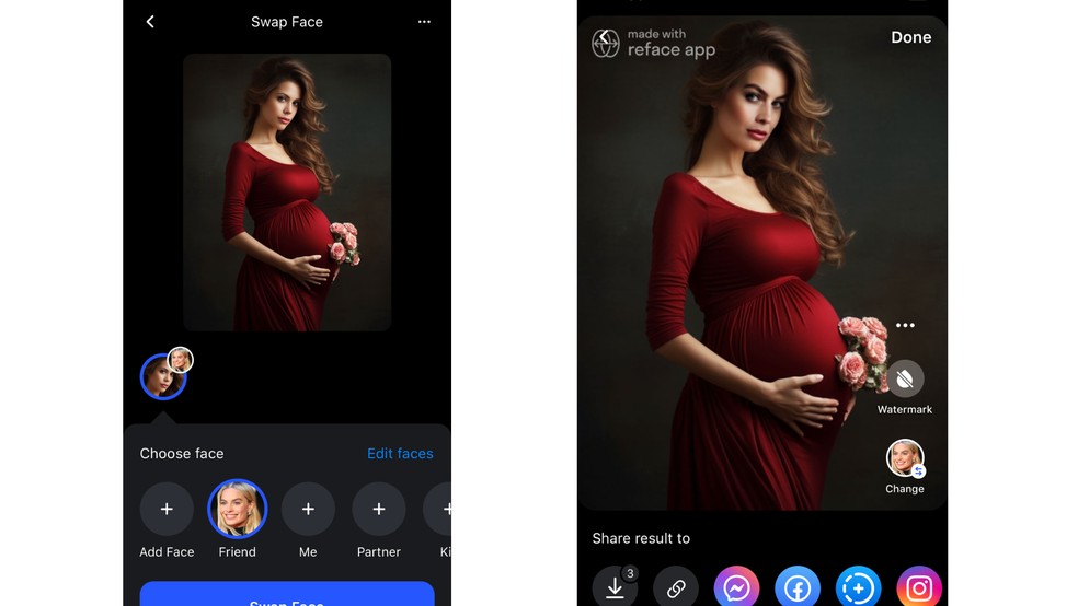 Remini: app grátis de inteligência artificial simula gravidez em