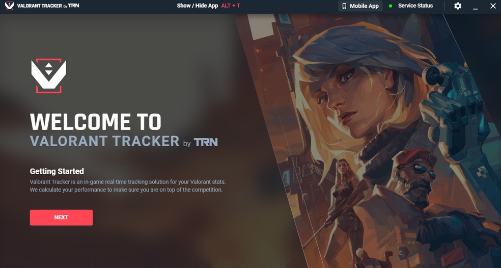 Siga as instruções do Valorant Tracker para fazer o primeiro login após a instalação — Foto: Reprodução/João Ferreira