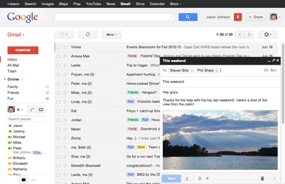 Nova aparência da tela de edição de mensagens do Gmail (Foto: Divulgação/Google) — Foto: TechTudo