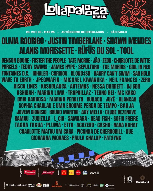 Lollapalooza 2025 veja lineup e como comprar ingressos no Ticketmaster