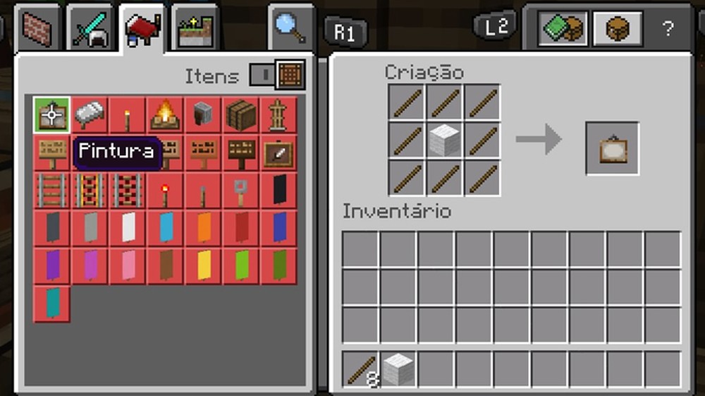 Como fazer quadro no Minecraft
