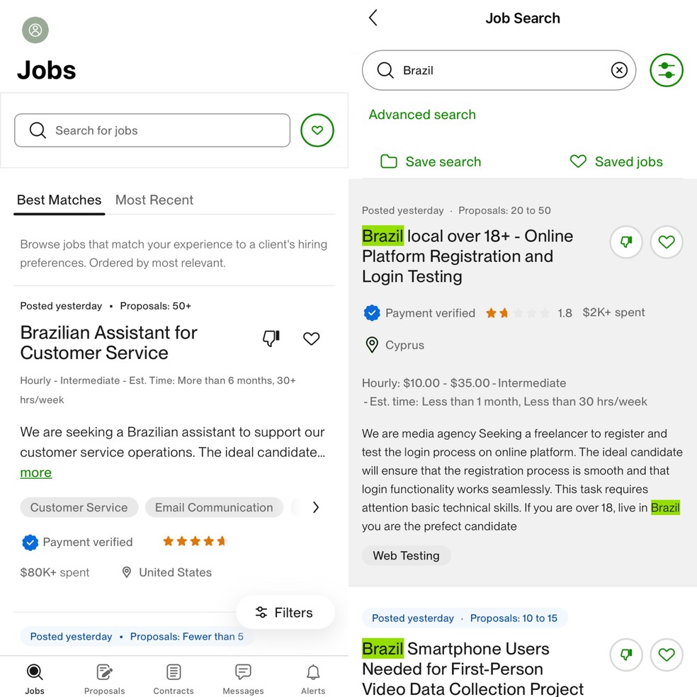  Reprodução/Upwork