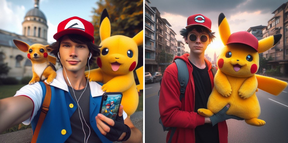Personagens de Pokémon retratados de forma realista — Foto: Reprodução/Copilot