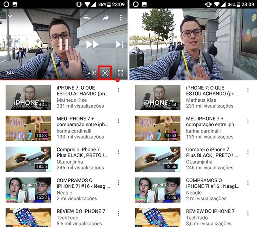 Como avançar ou retroceder um vídeo em 10 segundos no YouTube para Android