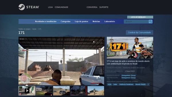 Jogo brasileiro 171, GTA brasileiro, ganha acesso antecipado - Drops de  Jogos