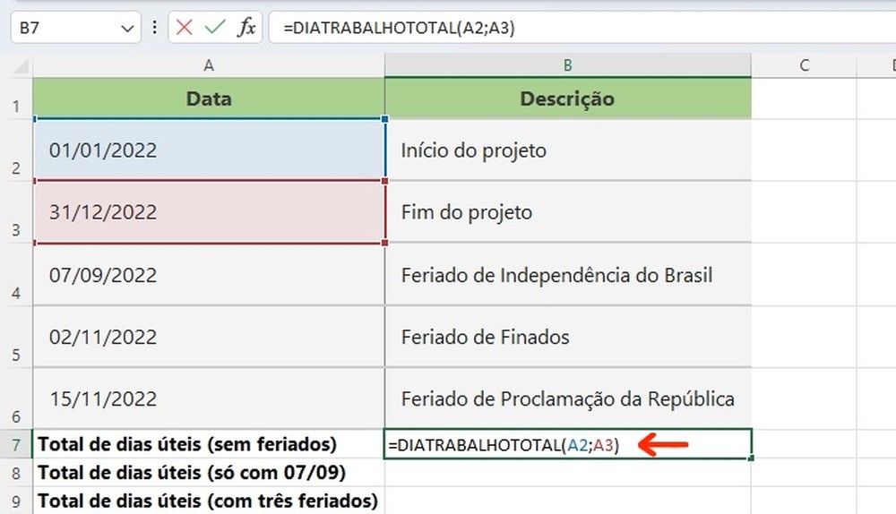 Como Calcular Dias teis No Excel