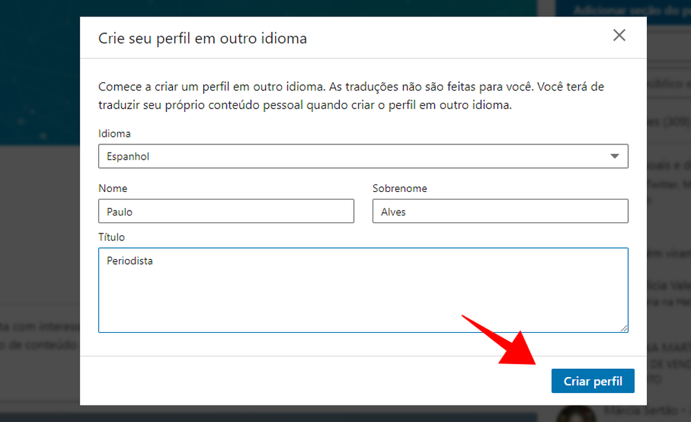 Como criar currículo em inglês e outros idiomas no LinkedIn