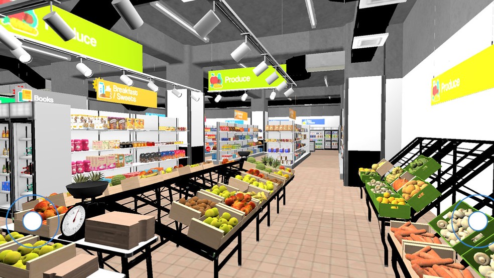 Supermarket Sim 3D traz a experiência de montar seu próprio mercado a partir de uma pequena loja — Foto: Reprodução/Google Play Store