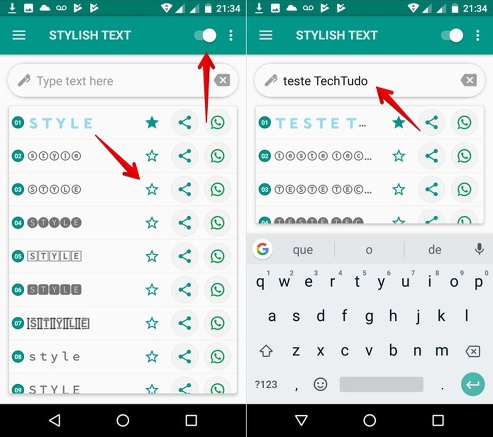 Como mudar a letra do WhatsApp com o app Stylish Text