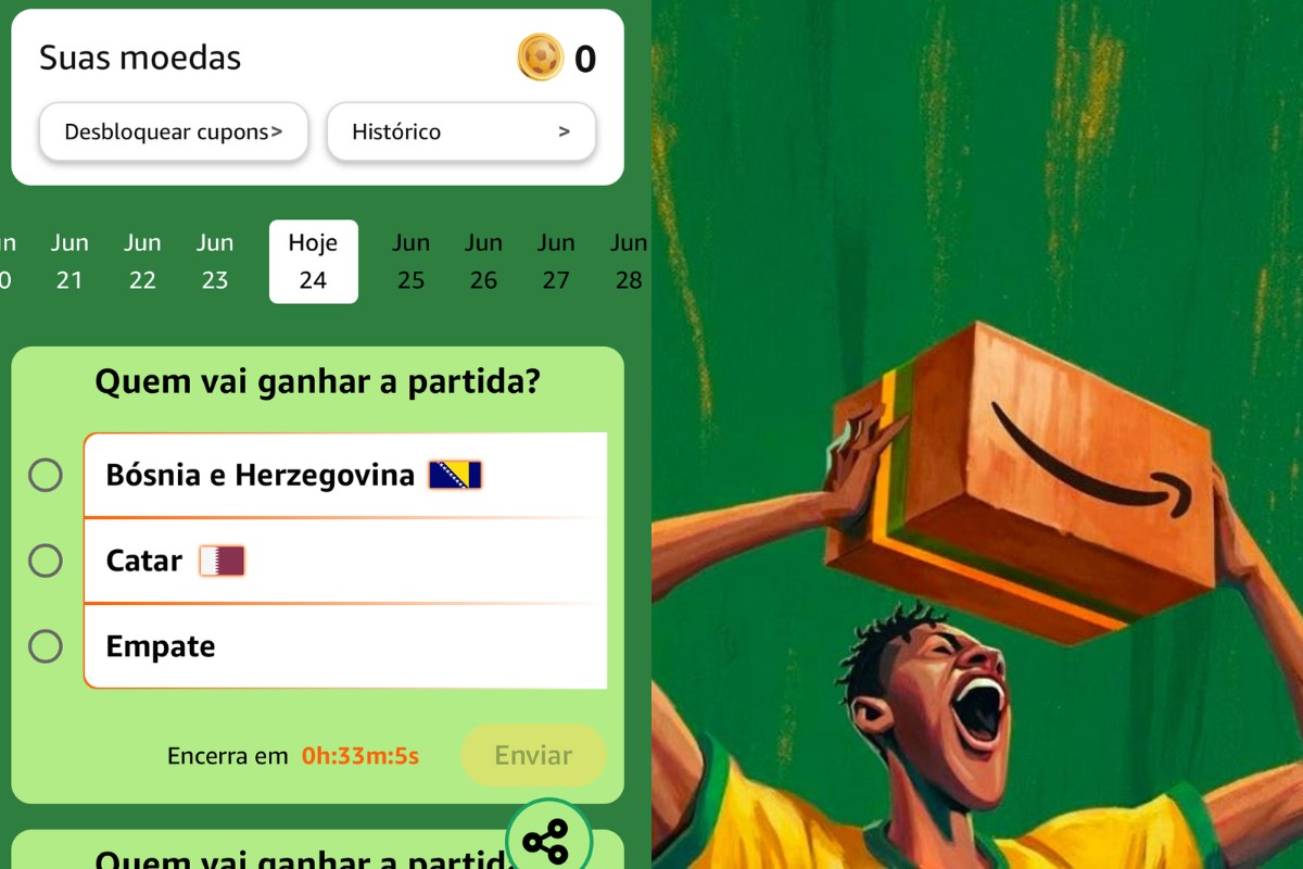 Amazon dá cupons grátis em jogos da Copa; veja como ganhar até R$ 150