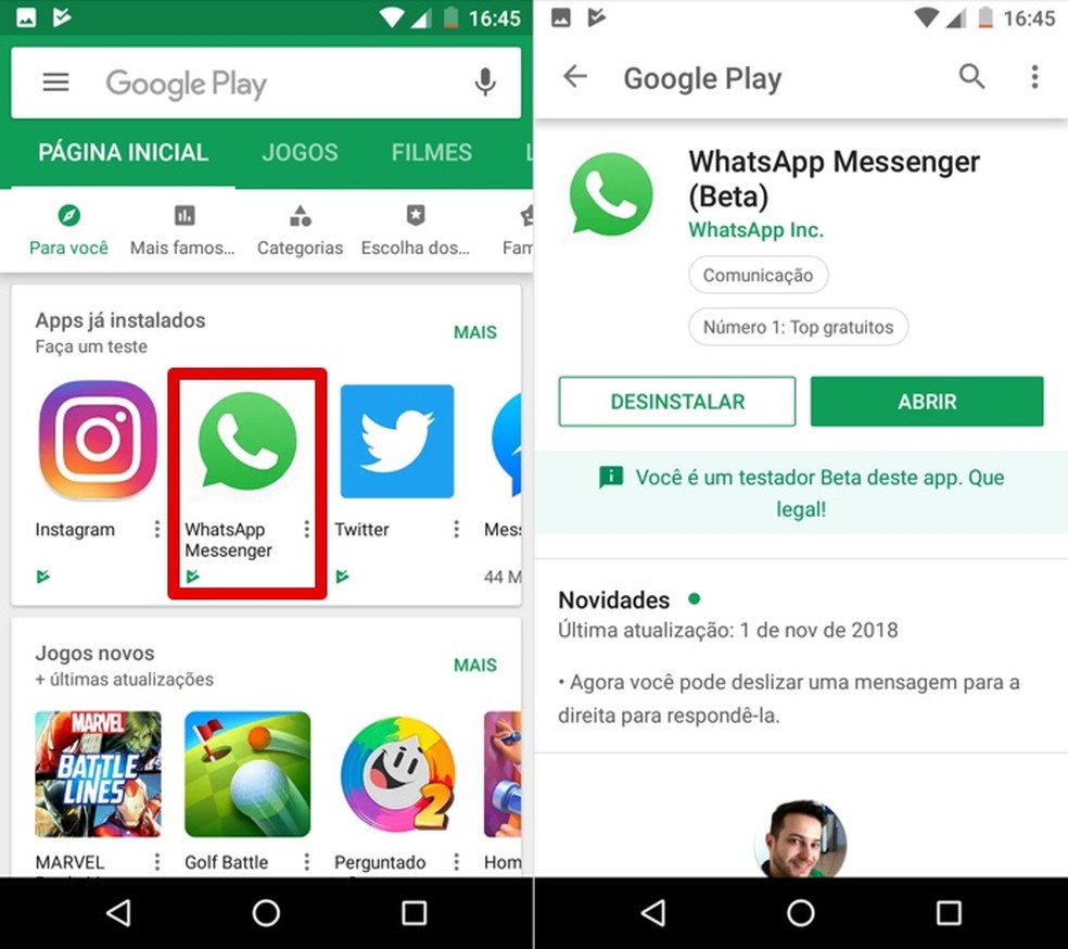 Como sair do WhatsApp Beta no Android