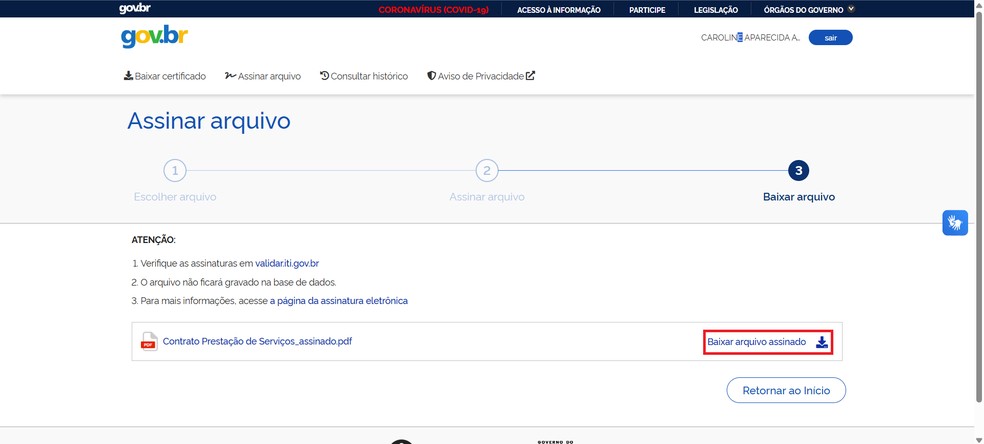  Reprodução/Caroline Silvestre