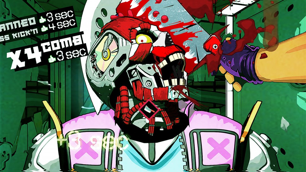 Mullet Madjack é um jogo brasileiro que traz visuais extravagantes e que cheios de referências a animes dos anos 90 — Foto: Divulgação/Epopeia Games