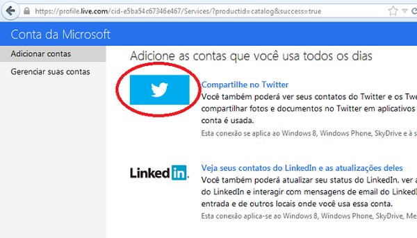 Como integrar MSN, Facebook e Twitter usando o Outlook.com