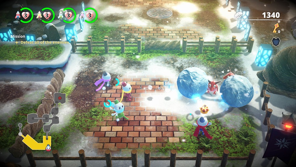 Snow Bros. Wonderland atualiza a clássica série dos fliperamas em um jogo de plataforma 3D com suporte a cooperativo para 4 pessoas — Foto: Reprodução/Steam
