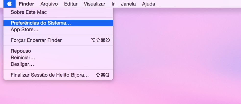Acesse as configurações do Mac OS X (Foto: Reprodução/Helito Bijora) — Foto: TechTudo