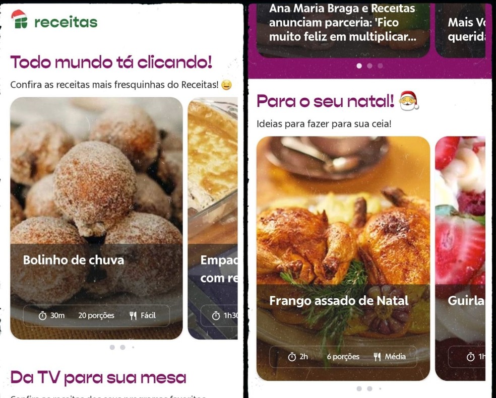 Aplicativo Receitas Globo conta com opções de receitas natalinas — Foto: Reprodução/Gisele Souza