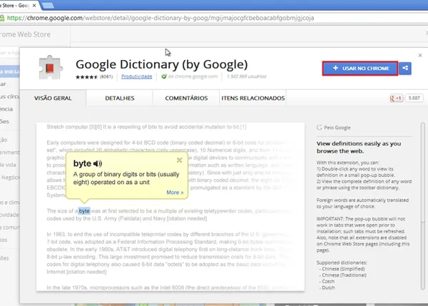 Google Tradutor: extensão para Chrome traduz palavras com um clique