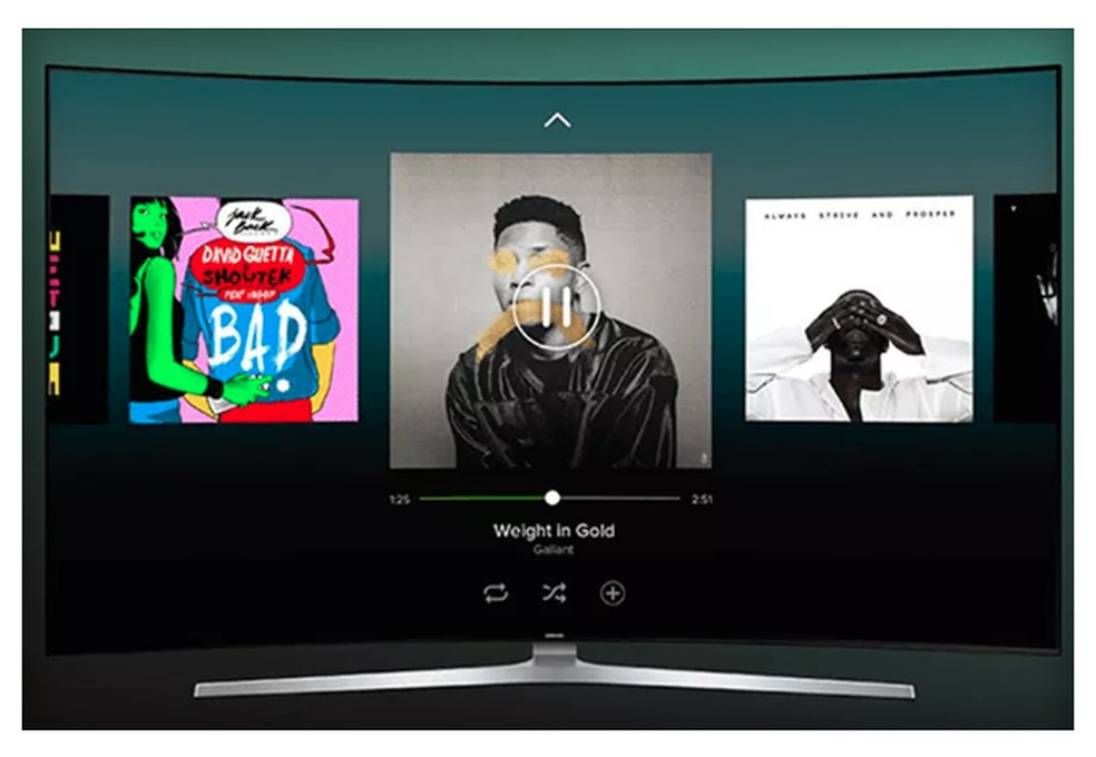 Spotify tem aplicativo para smart TVs Samsung — Foto: Reprodução/The Verge